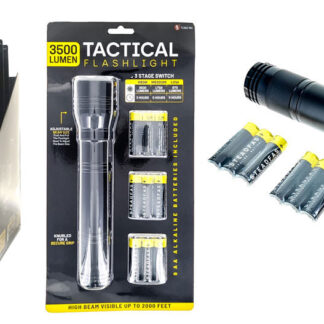 11010 3500 Lumens Tactical Adjustable Black Flashlight with Lanyard